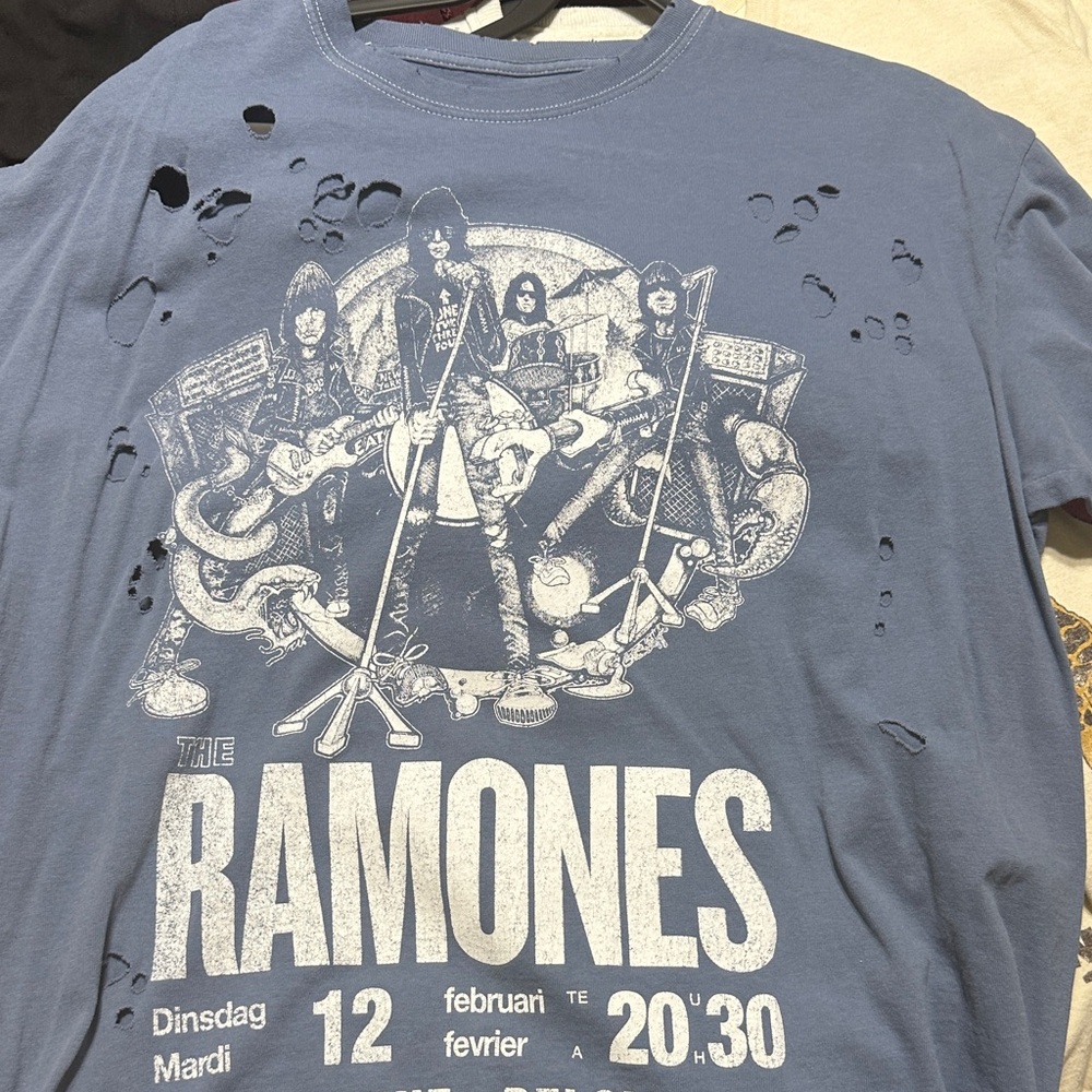 Ramones Distressed Blue Graphic Tee